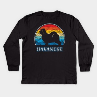 Havanese Vintage Design Dog Kids Long Sleeve T-Shirt